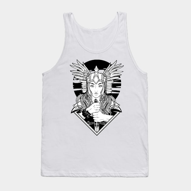 Valkyrie Illustration Tank Top by madeinchorley